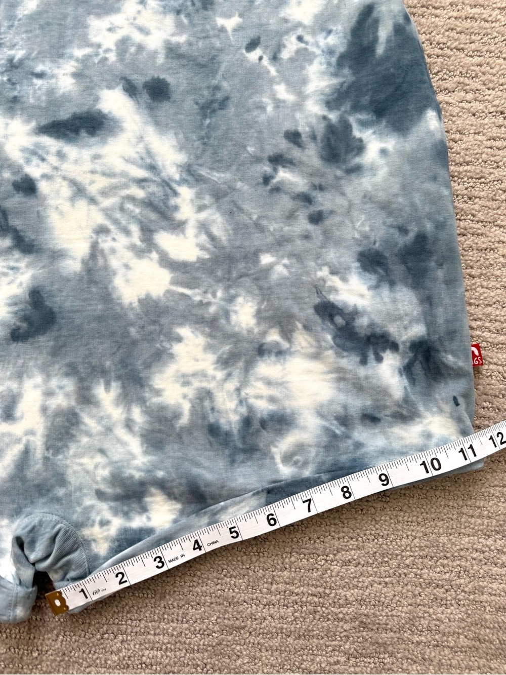 RAGS Adult Shorts Romper in Blue/White Tie Dye Snapless One Piece Women XS NWT - Picture 14 of 16